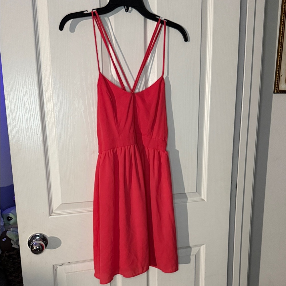 Finn & Clover medium  Vibrant salmon Mini Dress